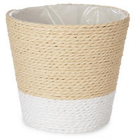 ÜBERTOPF Geflochten Ø 12,5 cm - Beige, Kunststoff (12.5/14cm) - Ibergarden