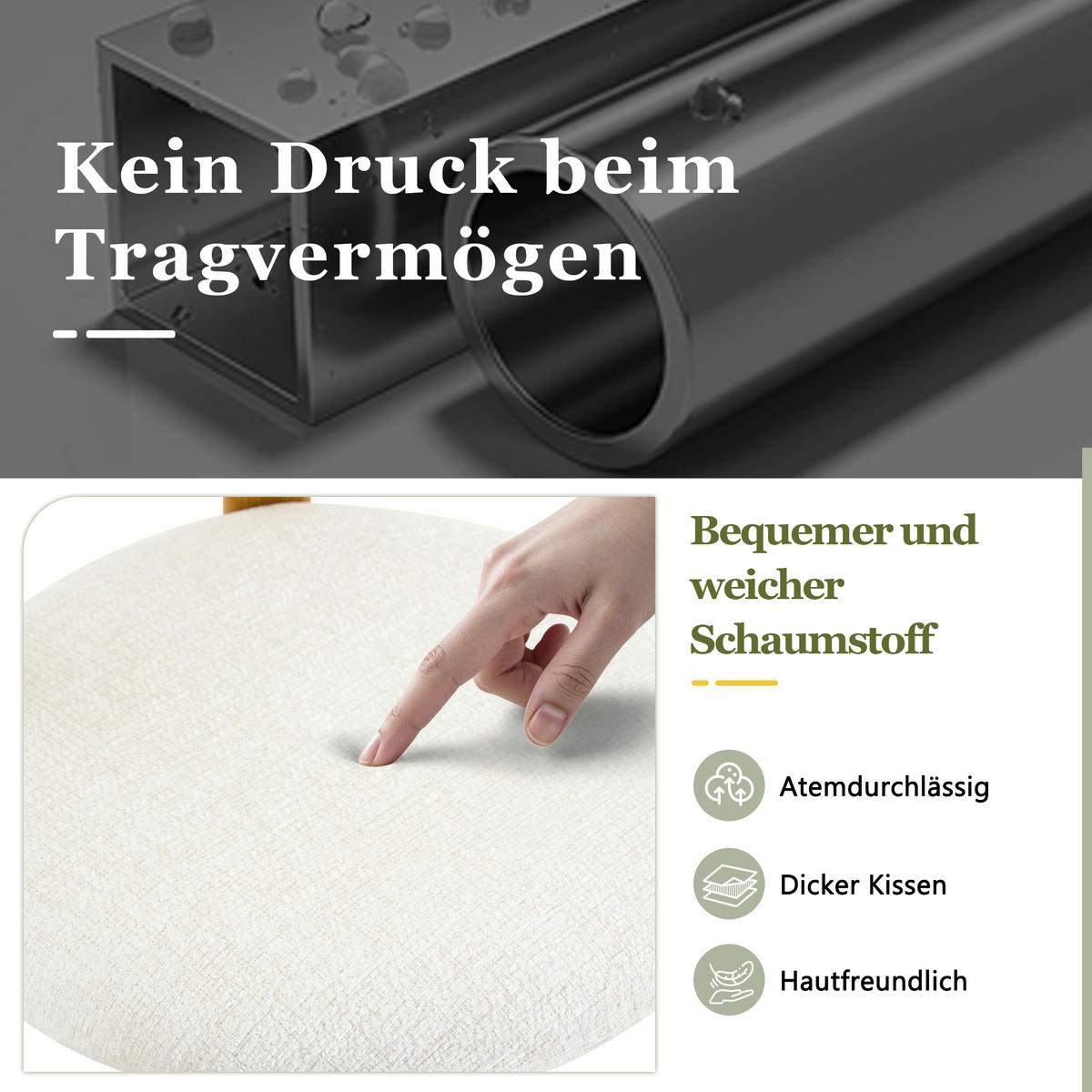 STUHL-SET DE-36732 2 Stück mit Bouclé-Bezug Weiß - Weiß, Holzwerkstoff (44/79/55.5cm) - ComfortXL