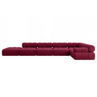 ECKSOFA modulares Sofa Felto-L3 - 475x190x70 cm Bordeauxrot Velours - Bordeaux, Holzwerkstoff/Textil (475/190cm) - ALTDECOR