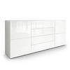 SIDEBOARD Rova Weiß Hochglanz / Weiß Hochglanz - Weiß Hochglanz, Holzwerkstoff (166/72/35cm) - Vladon