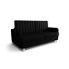 SCHLAFSOFA KONGO 08, Sofa mit Schlaffunktion, Farbe: Schwarz, Velourstoff - Schwarz, Textil (222/100/100cm) - O-Sofa