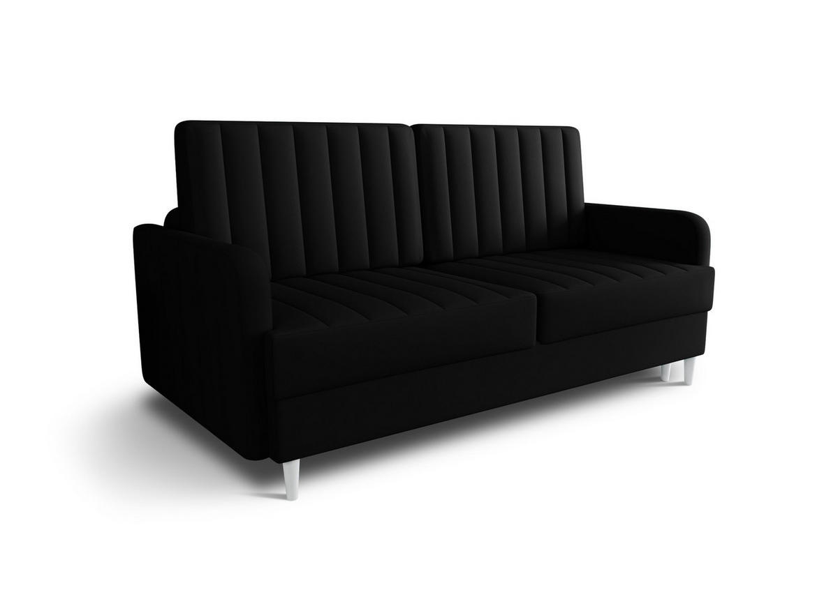SCHLAFSOFA KONGO 08, Sofa mit Schlaffunktion, Farbe: Schwarz, Velourstoff - Schwarz, Textil (222/100/100cm) - O-Sofa