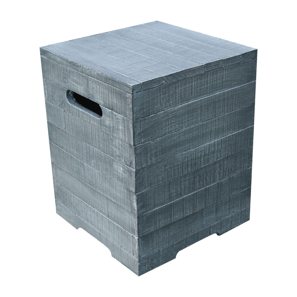 ABDECKUNG für 5 kg Gasflaschen in Holz-Optik grau - Grau, Stein (45/58/45cm) - Elementi