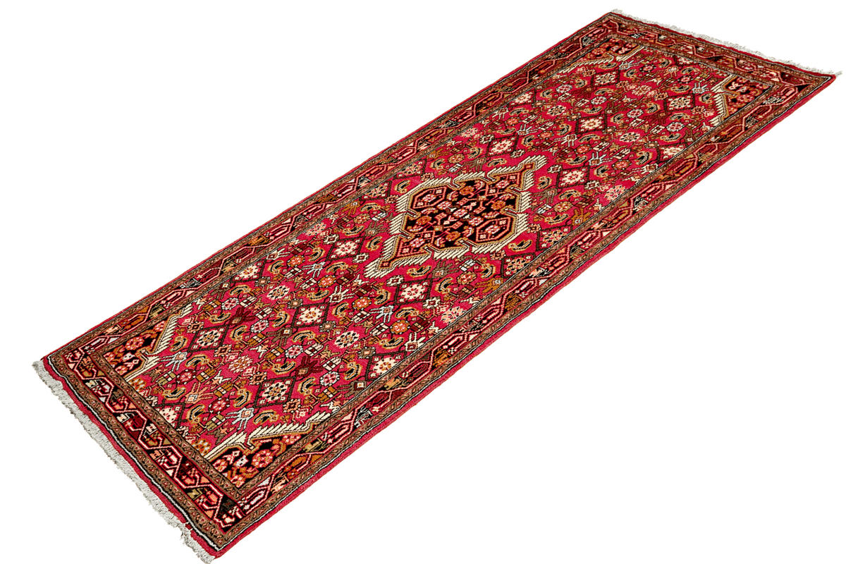 LÄUFER Orient handgeknüpft Assadabad Rot 211/79 cm Schurwolle - Rot, Textil (79/211cm) - Looma