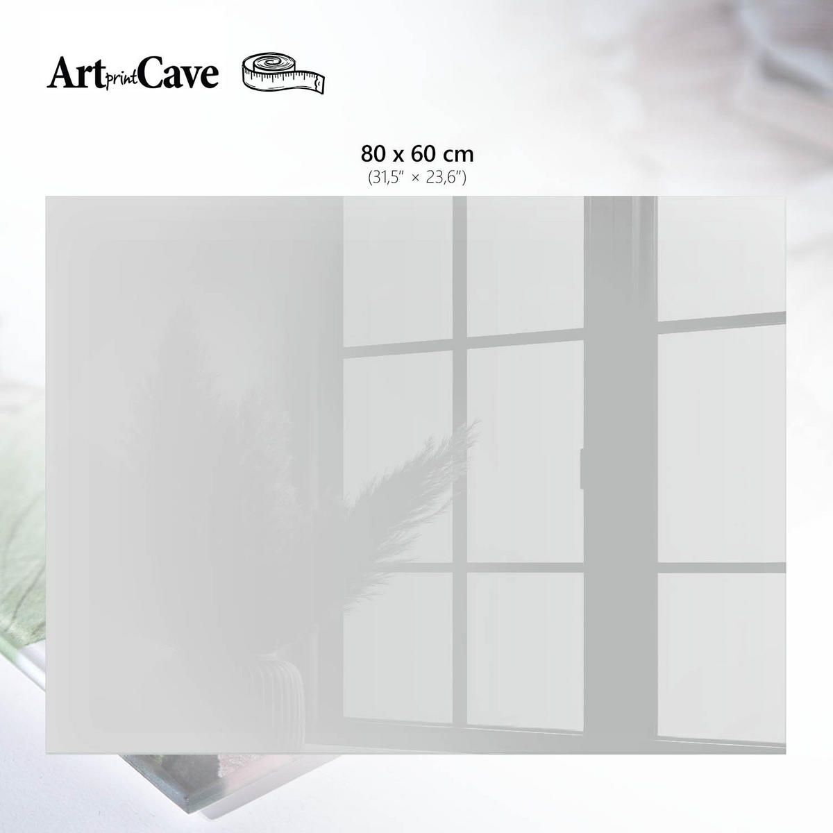 GLASPLATTE 80x60 cm – Modisches Grau - Gelb, Glas (0.4/80/60cm) - ArtPrintCave