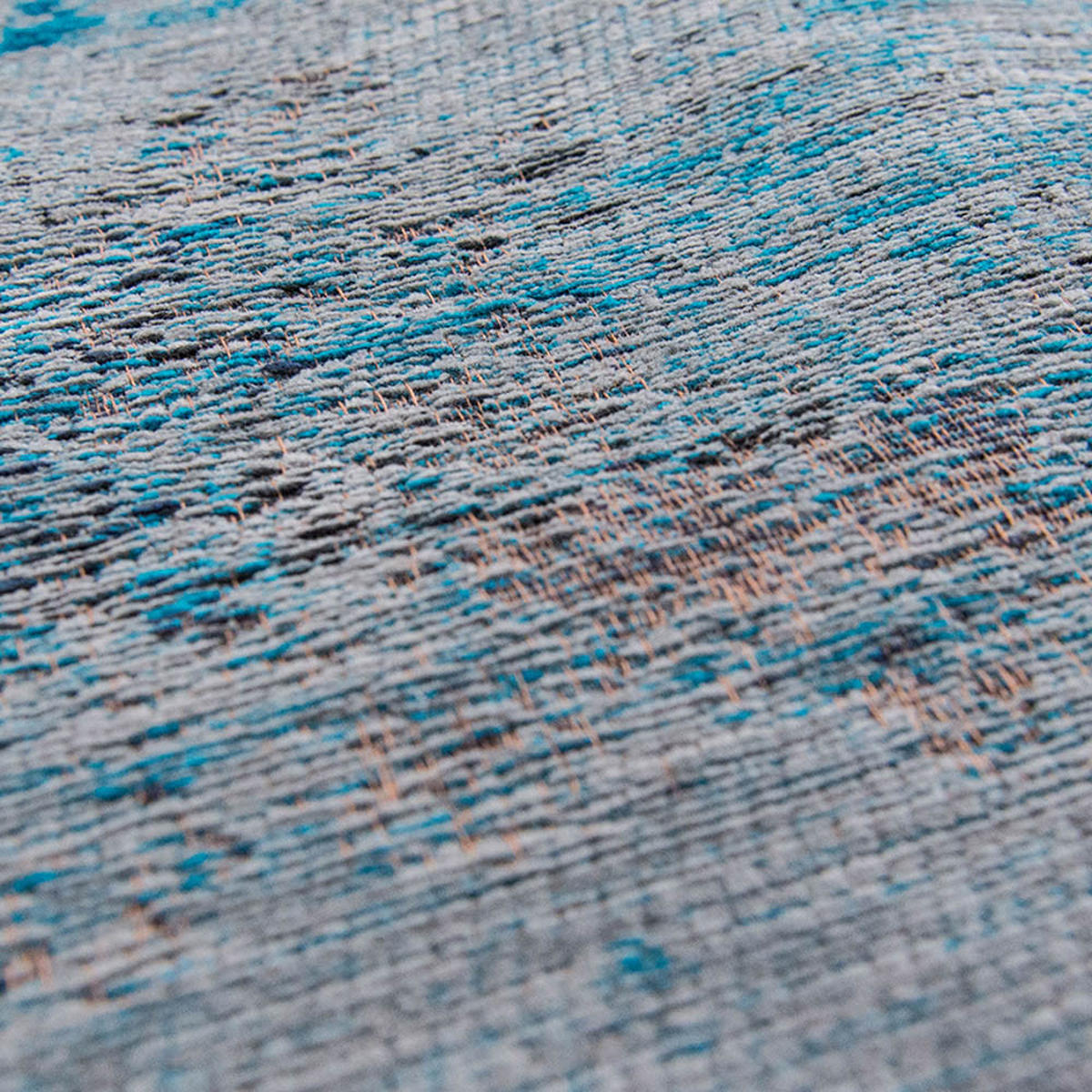 TEPPICH Grey Turquoise Fading World Medallion 170/240 cm - Blau, Naturmaterialien/Textil (170/240cm) - Louis De Poortere