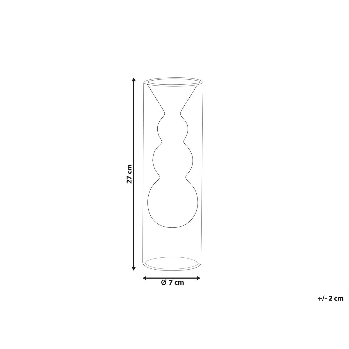 BLUMENVASE Glas transparent Kalochi - Transparent, Glas (27cm) - Beliani