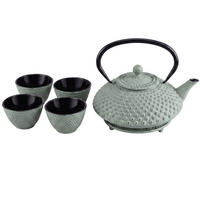 TEEKESSEL Gusseisen mit Sieb Tsuko Meerblau 1,25 l 20/20/16,5 cm - Blau, Metall (20/20cm) - AROMELIO