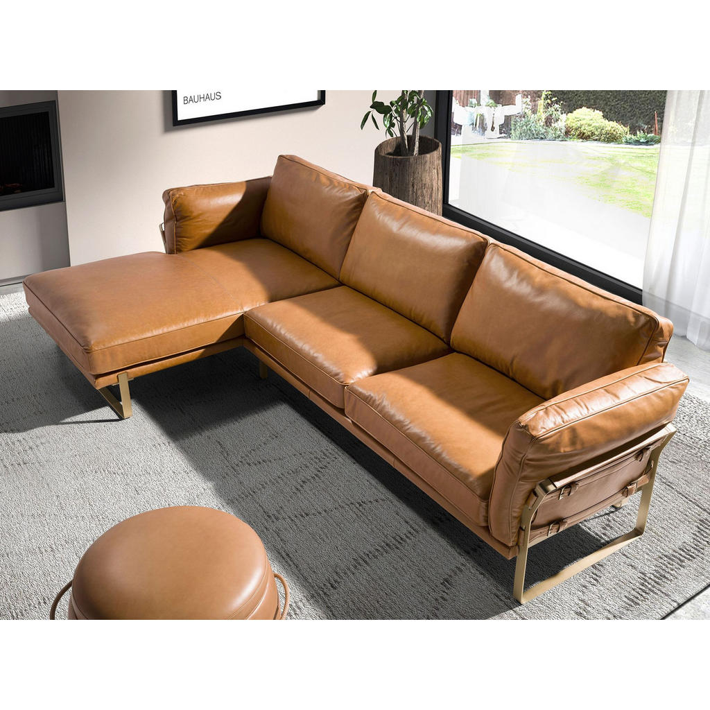 Thumbnail - Angel Cerda Ecksofa, Braun, Leder, L-Form, 302x166 cm, FSC 100%, Wohnzimmer, Sofas & Couches, Wohnlandschaften, Ecksofas