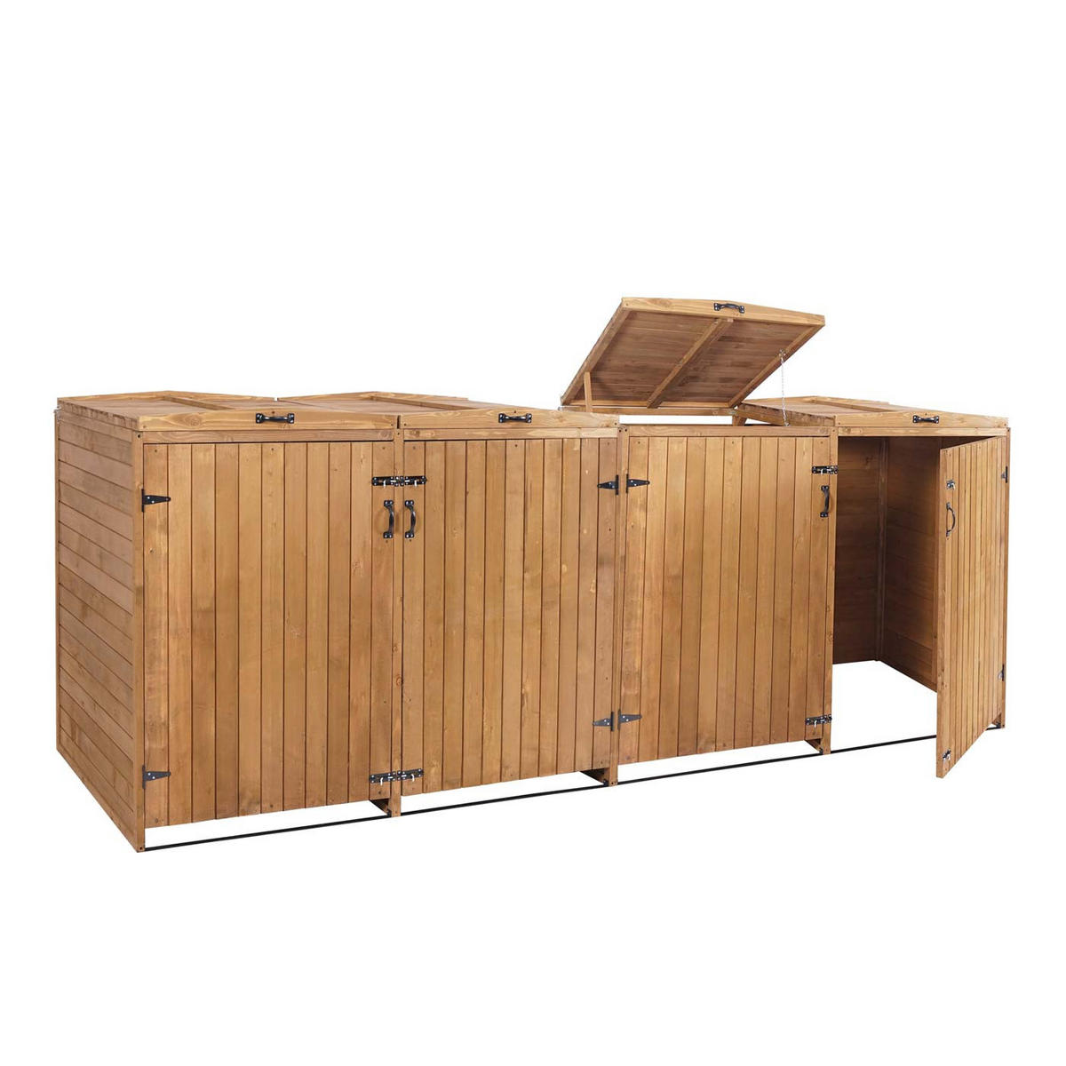 4ER-/8ER-MÜLLTONNENVERKLEIDUNG Braun - Braun, Holz (316/126/98cm) - MCW