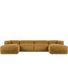 PANORAMA-ECKSOFA BUFFO 7/8 Sitzer mit extrem weicher Sitzfläche, Kordstoff, gelb - Gelb, Textil (424/73/180cm) - KONSIMO®