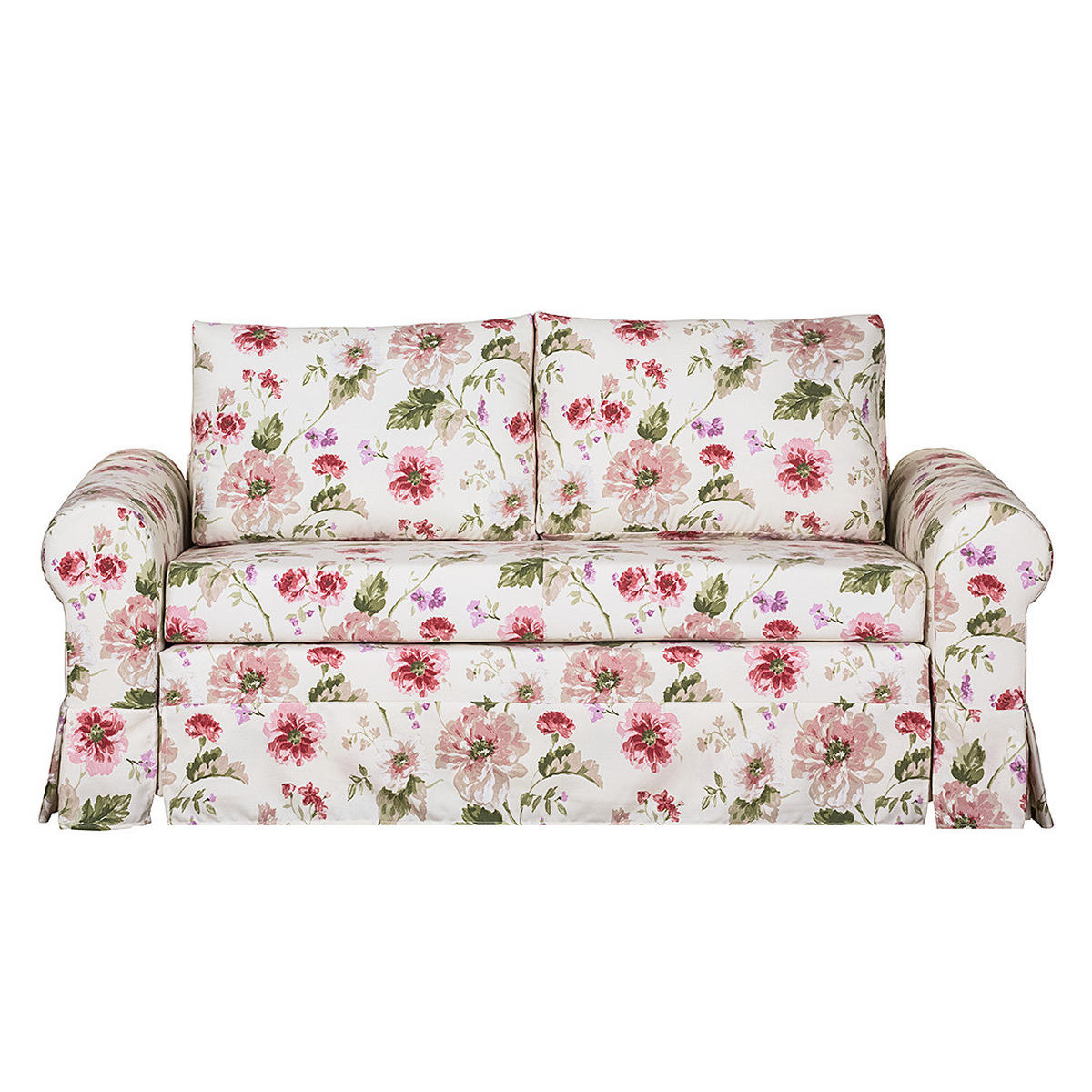 SCHLAFSOFA mit Husse - Rot/Creme, Textil (205/90/90cm) - home24