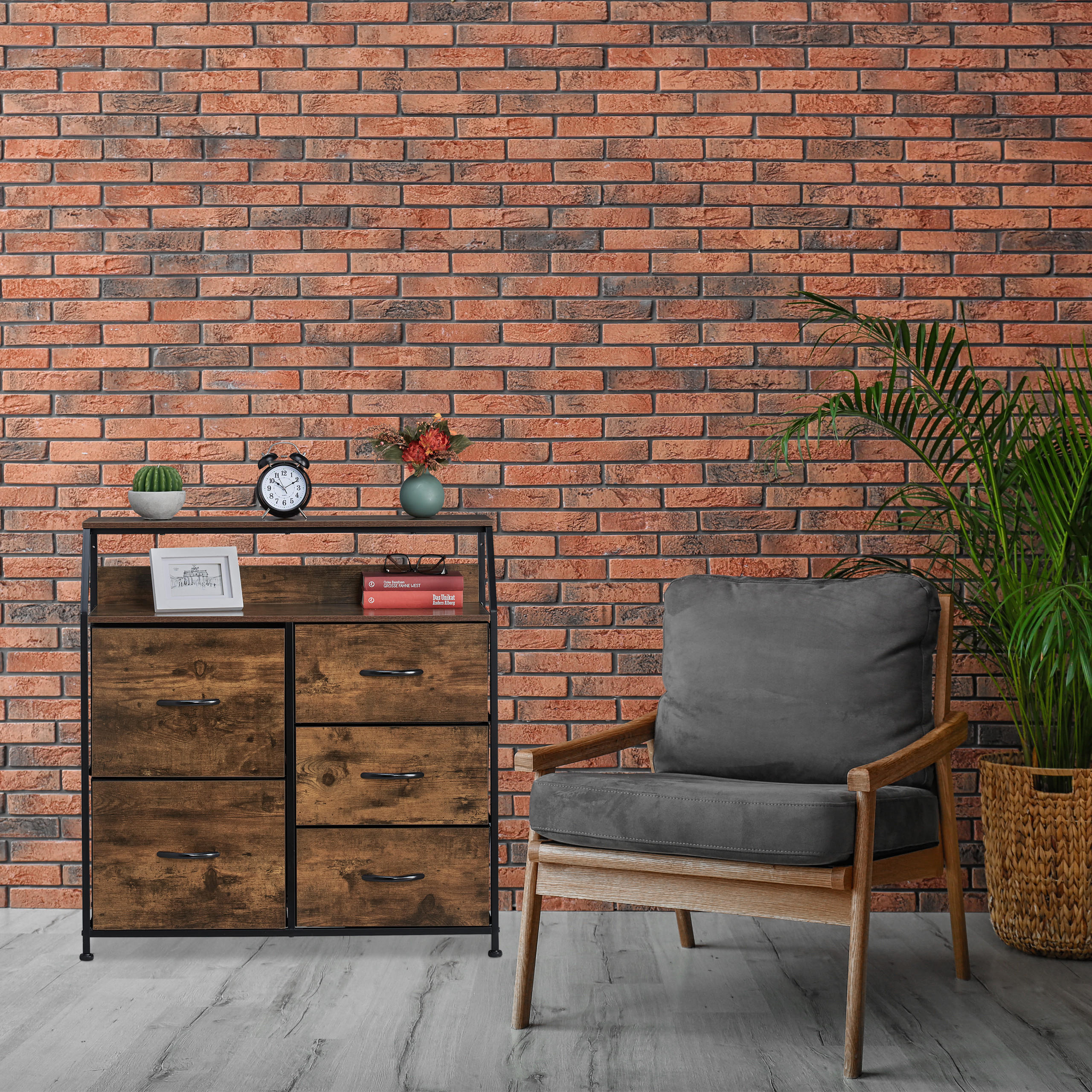 KOMMODE - Multicolor, Holz/Holzwerkstoff (84/87/32cm) - Relaxdays