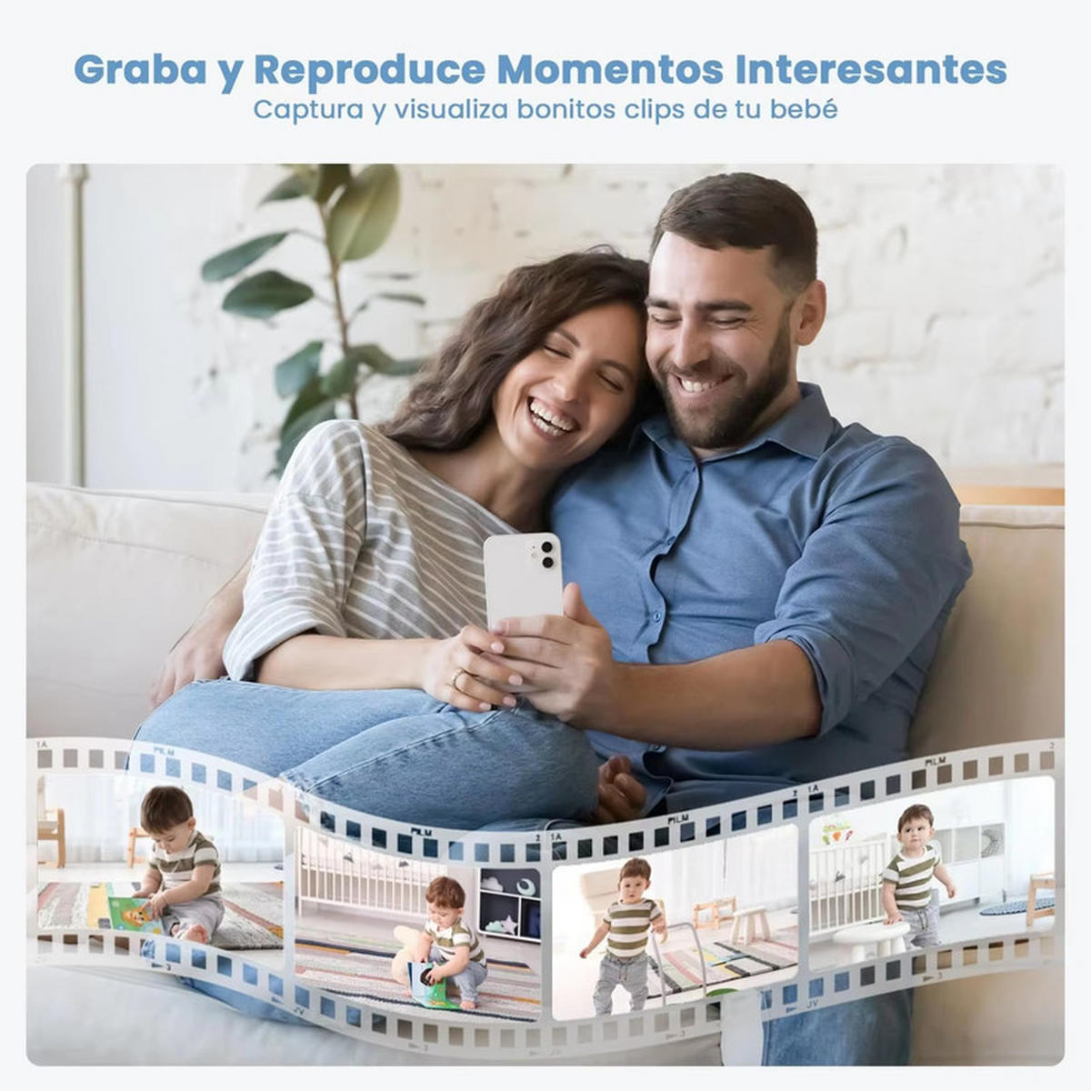 BABYPHONE 5 Zoll 2K 3MP 360° PTZ Kamera Bewegungserkennung Monitor - Grau, Kunststoff - Kaket