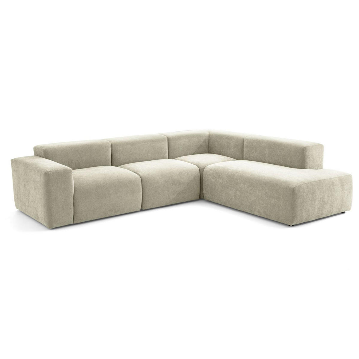 4-SITZER modulares Ecksofa HEAVEN SET 2 Rechts, Breite 300 cm Webstoff Olivgrün - Schwarz/Olivgrün, Holz/Kunststoff (245/300cm) - Muffo