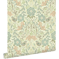 TAPETE Blumen und Vögel im Jugendstil 53 cm x 10.05 m - Multicolor, Papier (53/1000cm) - ESTAhome