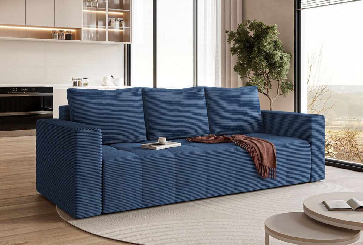 SOFA Dunkelblau LAG Mit Schlaffunktion - Dunkelblau, Textil (233/90/94cm) - Sepro Meble