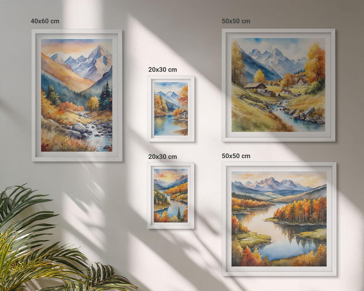 WANDBILDER 5er-Set - 50x50 cm & 20x30 cm & 40x60 cm Weißer Rahmen - Ansichten der Zitronenarchitektur von Positano - Weiß, Kunststoff (40/60cm) - ArtPrintCave