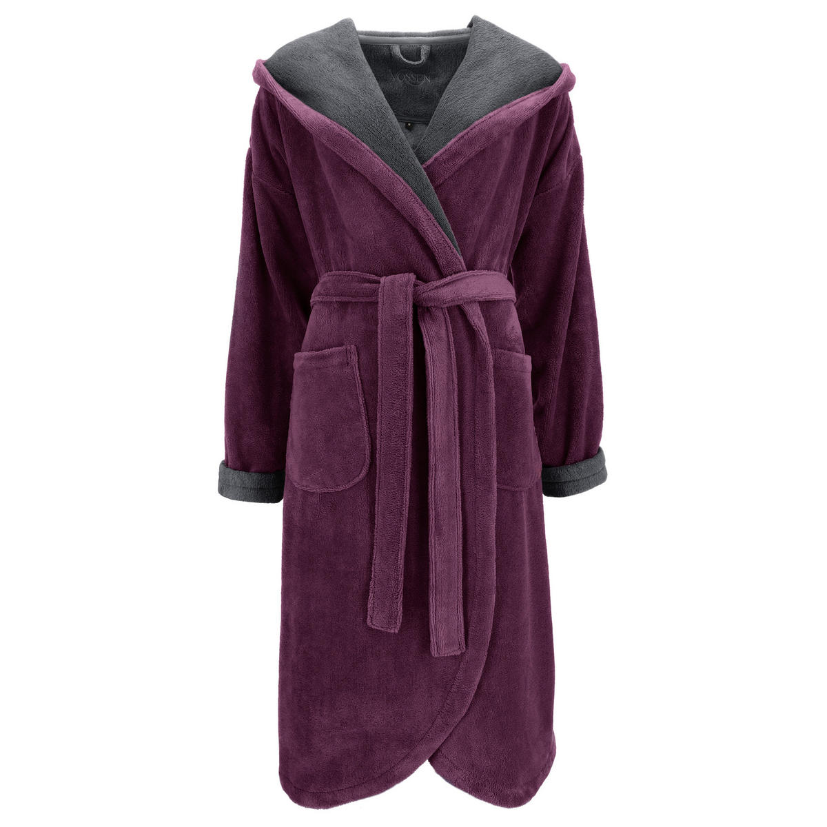 BADEMANTEL DAMEN KAPUZE BALANCE CARMEN ELDERBERRY/GRAPHIT - Lila, Textil (XLnull) - Vossen