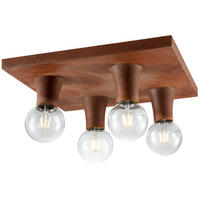 DECKENLEUCHTE Metall Rostfarben Quadratisch - Braun, Metall (40/40/11cm)