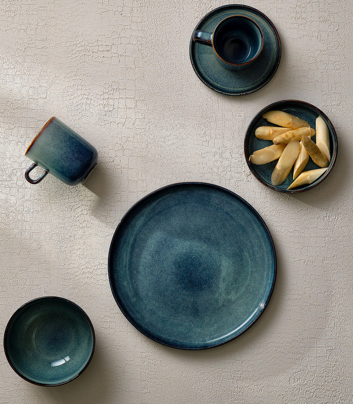 SPEISETELLER Duna Blue ø 27 cm - 4 Stück - Blau, Keramik (1/2/2cm)