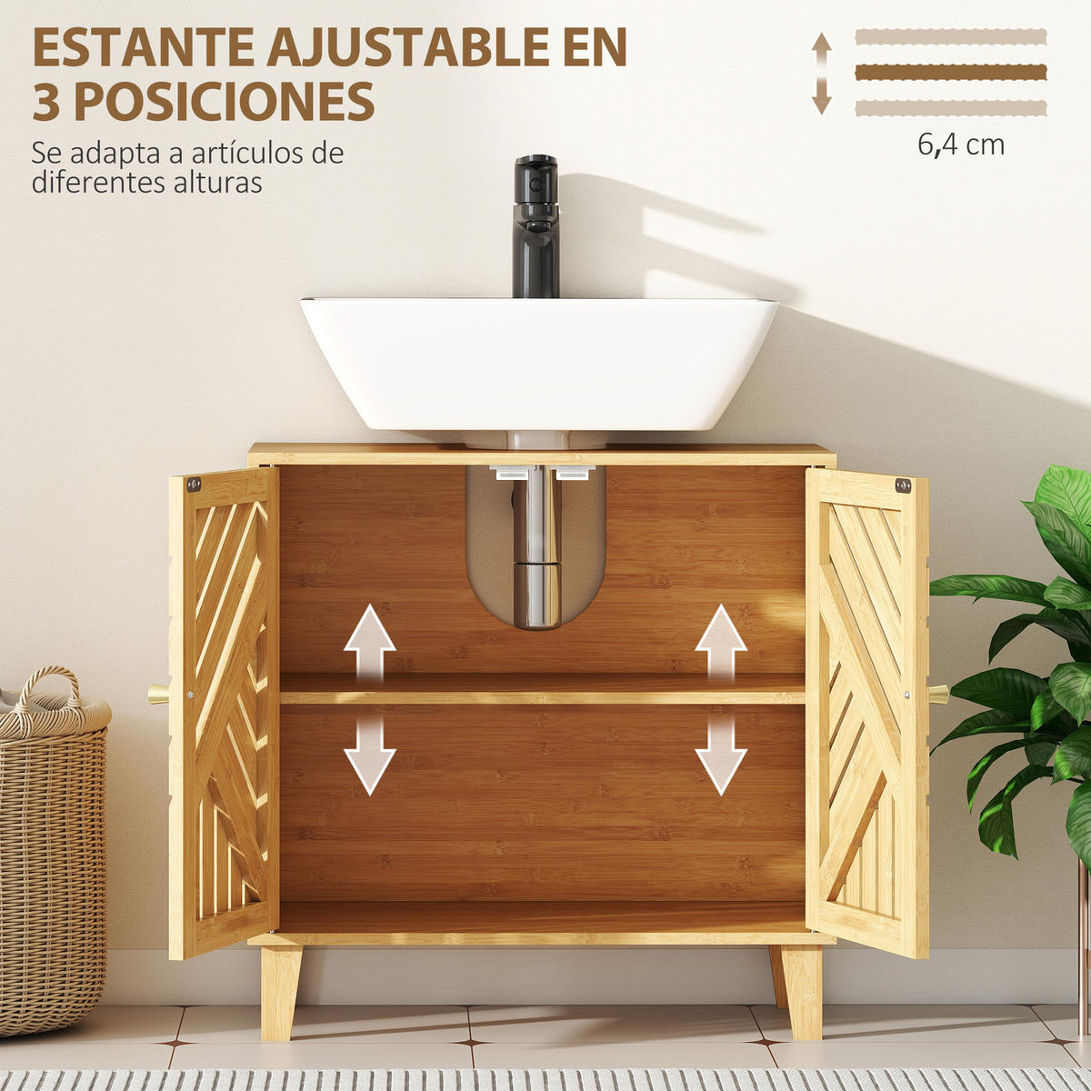 HÄNGESCHRANK Naturholz 1 Stück - Beige, Kunststoff (60/60/30cm) - GiPP