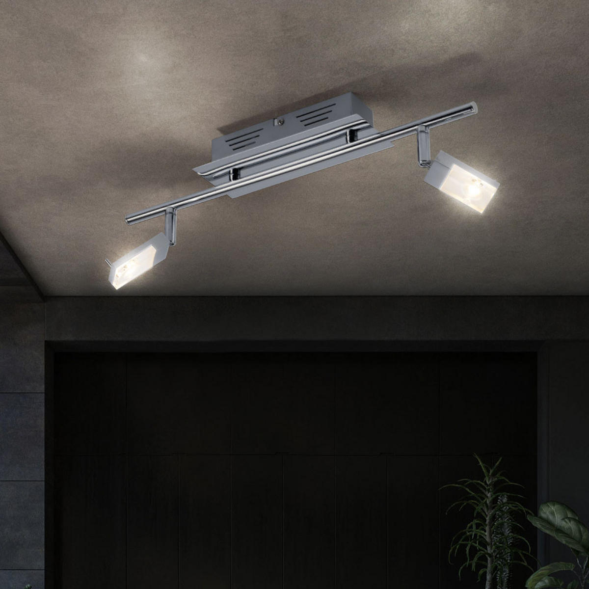 LED DECKENLEUCHTE HAJO Metall Silber - Silberfarben, Metall (44.5/17/17cm) - Brilliant