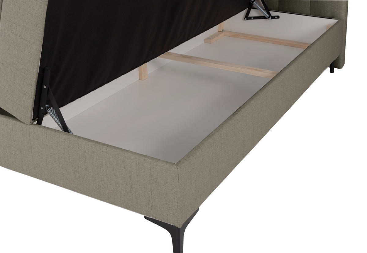 BOXSPRINGBETT LASARD mit Topper und Bettkasten, Braun, 140x200 cm - Braun, Textil (140/200cm) - KS Home Concept