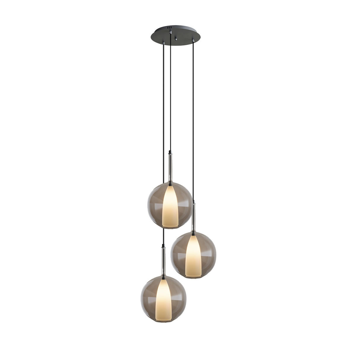 GALERIELEUCHTE Belluna 3-flammig Klar Ø 24cm - Klar, Glas (24/24/45cm) - s.luce