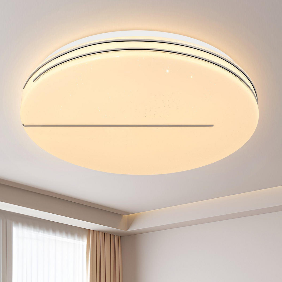 LED-DECKENLEUCHTE Sternenschwert 27 cm - Weiß, Kunststoff (27/27/6cm) - Nettlife