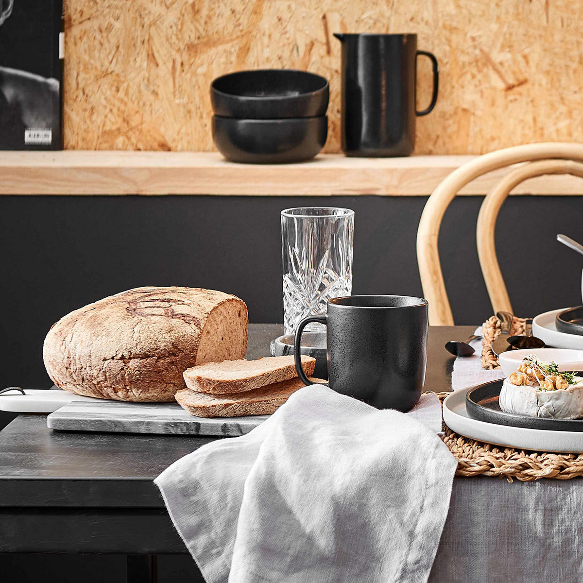 FRÜHSTÜCKS-SET (8-teilig) Casa Nova - Schwarz, Keramik (16/7/16cm) - BUTLERS