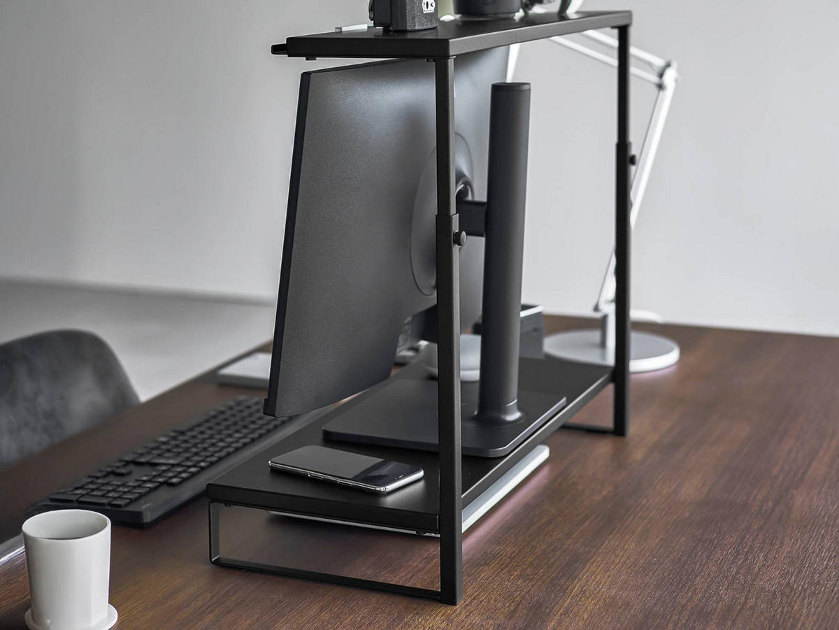 MONITORSTÄNDER Tower schwarz 59/65/28 cm - Schwarz, Metall (28/59/38cm) - Yamazaki