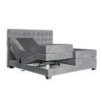 BOXSPRINGBETT Electra King 160x200 cm Grau Velvet H3 - Grau, Holz (160/200cm) - Labett