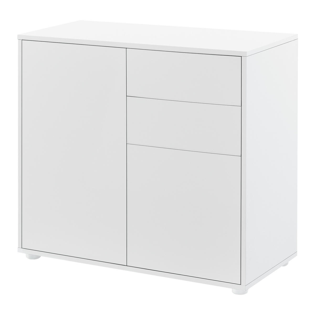 KOMMODE Paarl 2-türig - Weiß, Holzwerkstoff (79/74/36cm) - [en.casa]