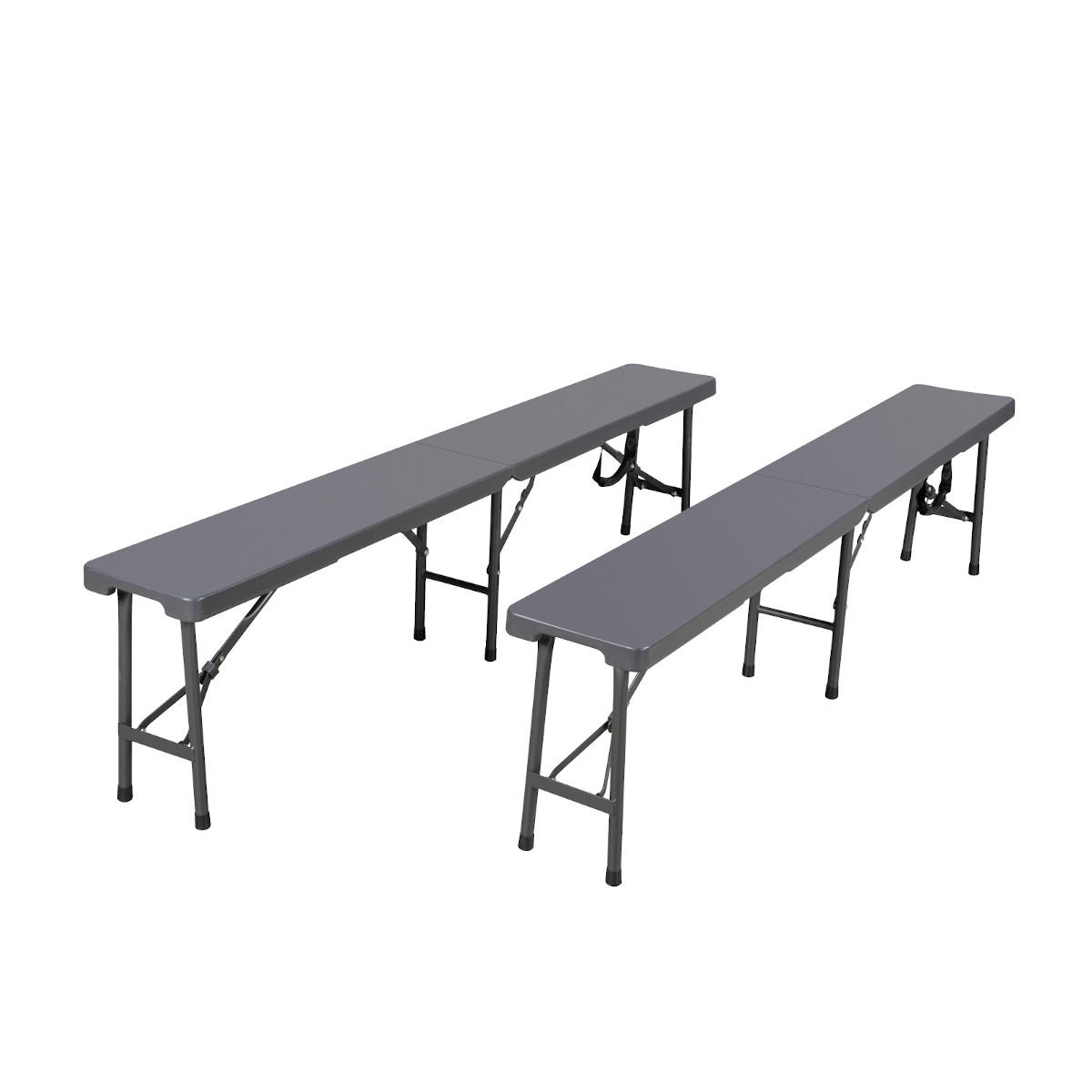 KLAPPBANK 2er Set Grau - Dunkelgrau, Kunststoff (25/43/180cm) - HATTORO