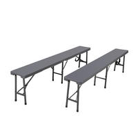 KLAPPBANK 2er Set Grau - Dunkelgrau, Kunststoff (25/43/180cm) - HATTORO