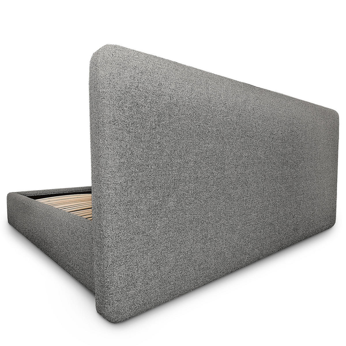 POLSTERBETT - Anthrazit, Textil (180/200cm) - home24