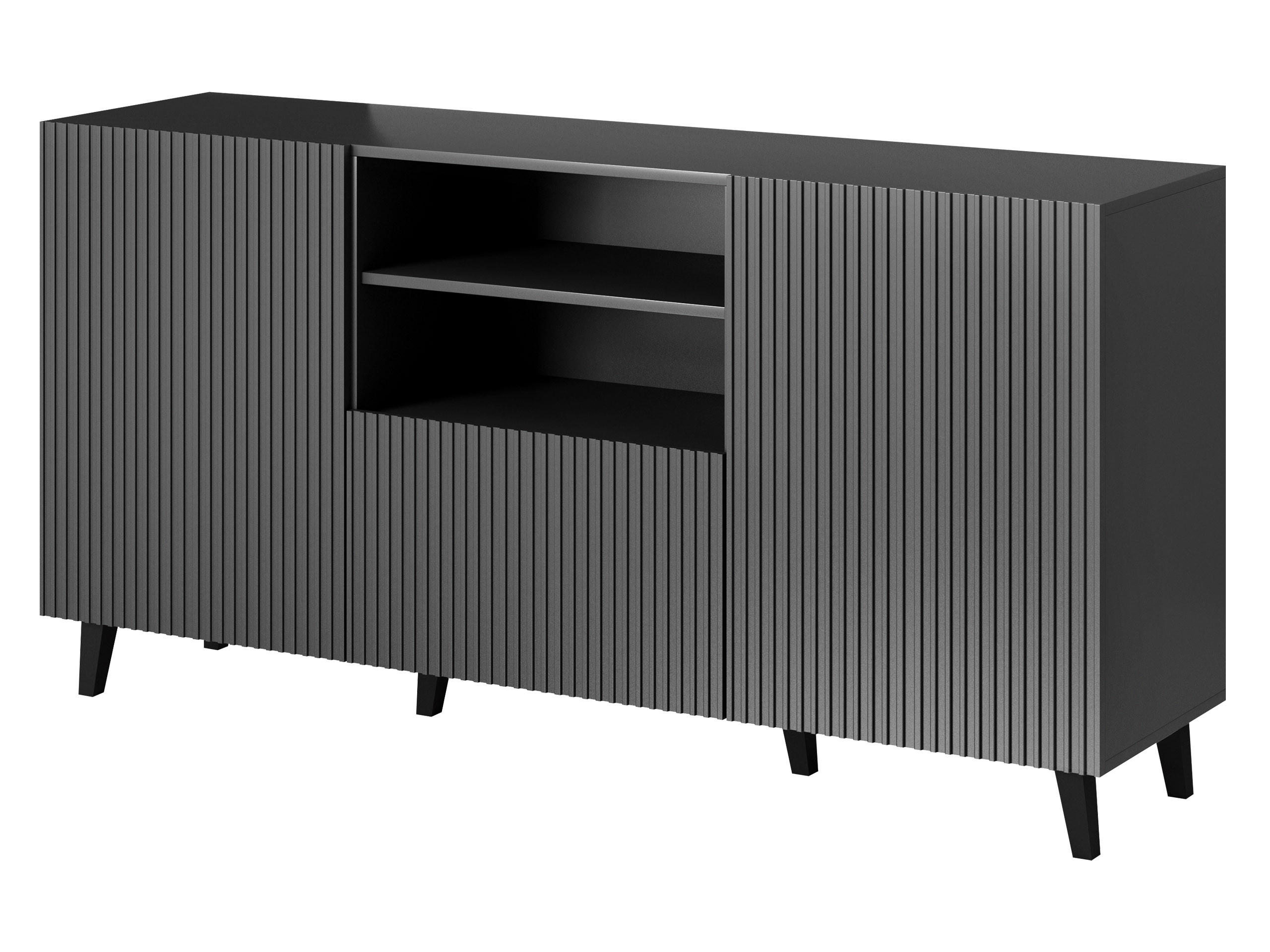 KOMMODE Vamos Grey 150 - Anthrazit/Schwarz, Holzwerkstoff/Kunststoff (151/83/42cm) - MIRJAN24