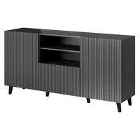 KOMMODE Vamos Grey 150 - Anthrazit/Schwarz, Holzwerkstoff/Kunststoff (151/83/42cm) - MIRJAN24