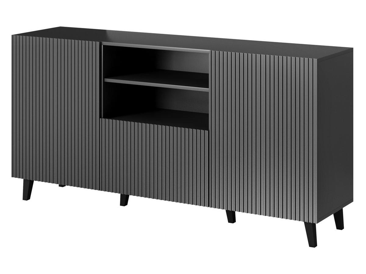 KOMMODE Vamos Grey 150 - Anthrazit/Schwarz, Holzwerkstoff/Kunststoff (151/83/42cm) - MIRJAN24