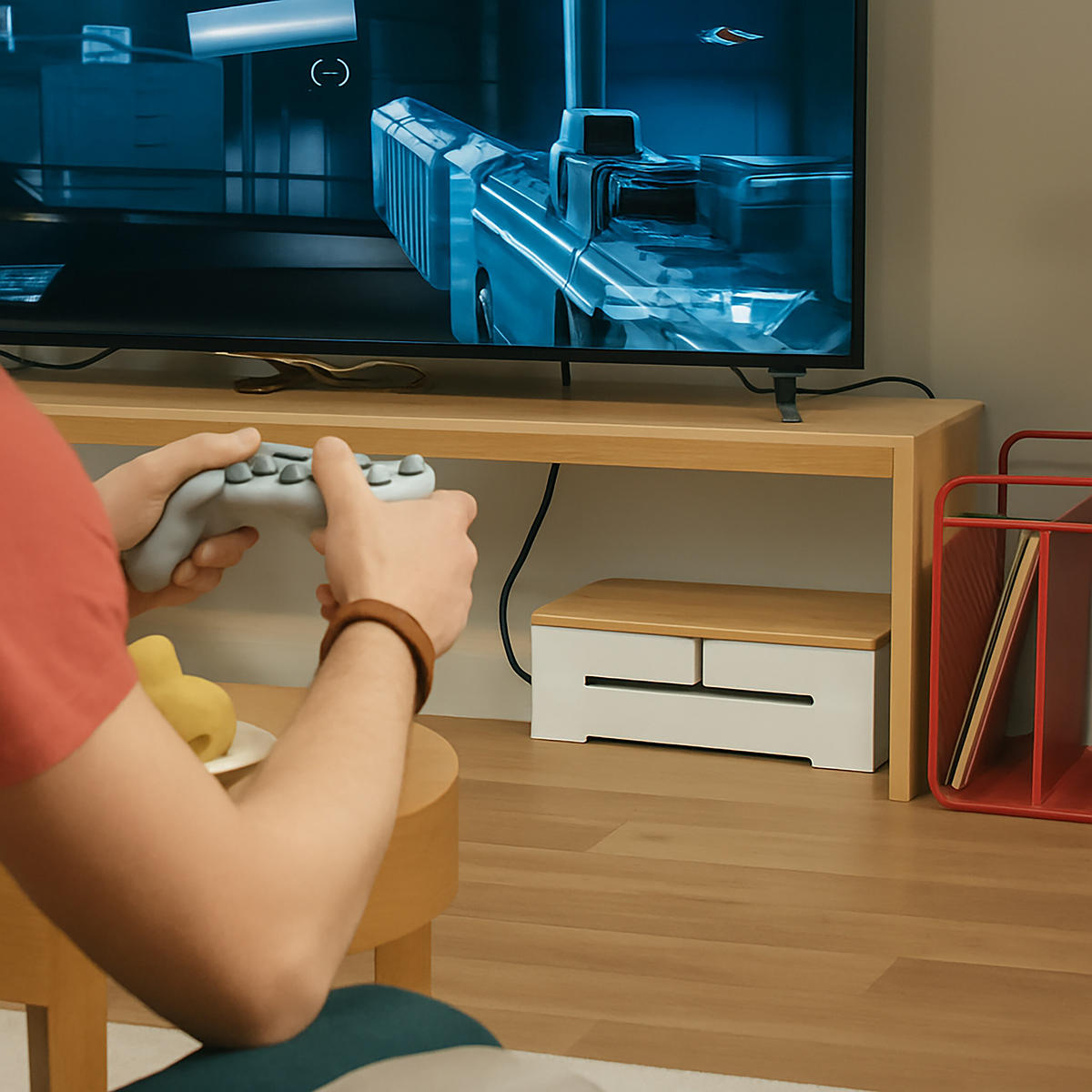 KABELBOX - Weiß, Holz (22/32/11cm) - Relaxdays