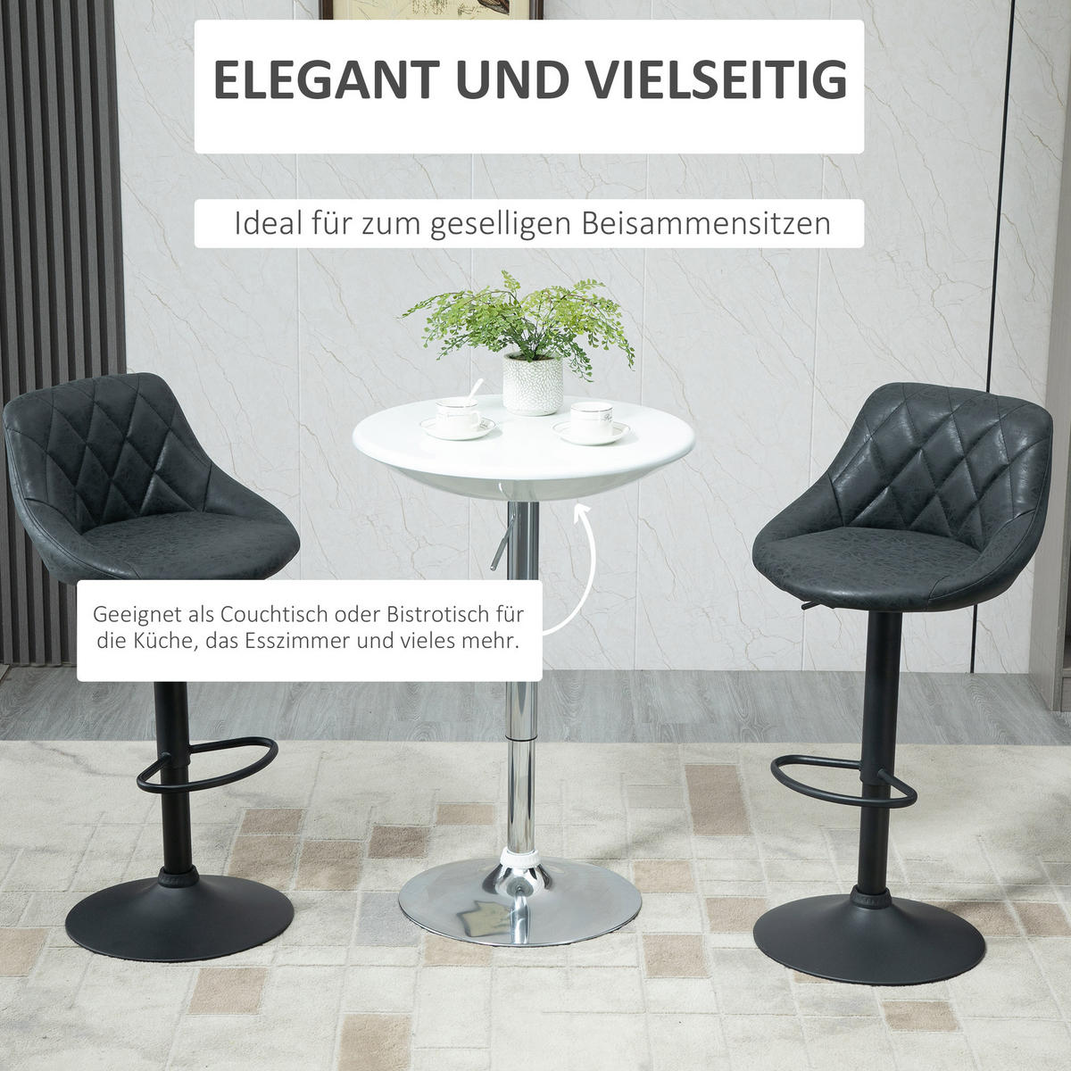 BARTISCH, Metall, ABS-Lackierung, Weiß - Weiß, Metall (61/97/61cm) - HOMCOM