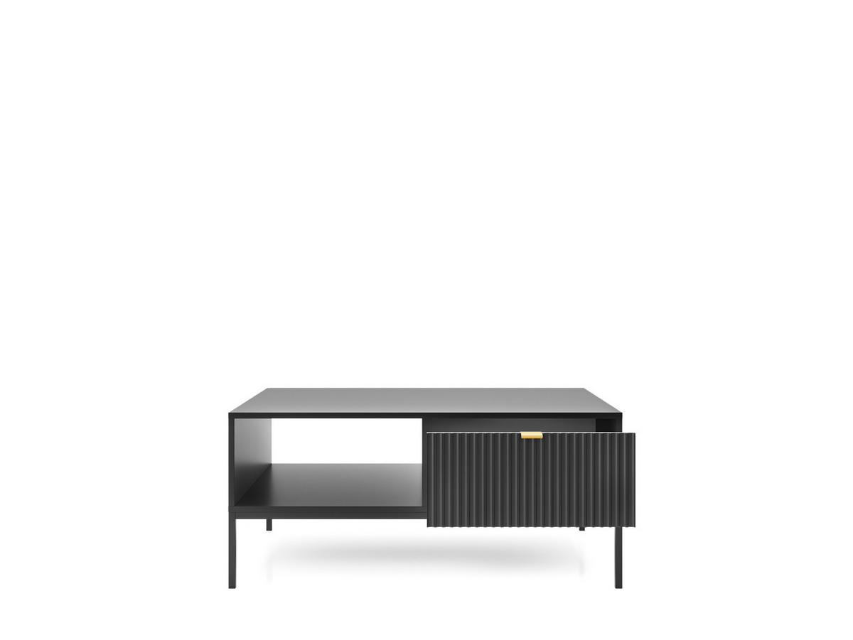COUCHTISCH NOVA - L104, goldenen Akzenten, 104x68x46 cm Schwarz - Schwarz, Holzwerkstoff/Kunststoff (68/104/46cm) - DomoHome