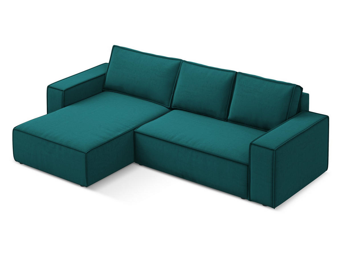 ECKSOFA mit Schlaffunktion Samt Stoff Grau - Schwarz/Grau, Kunststoff/Textil (290/185cm) - Makamii