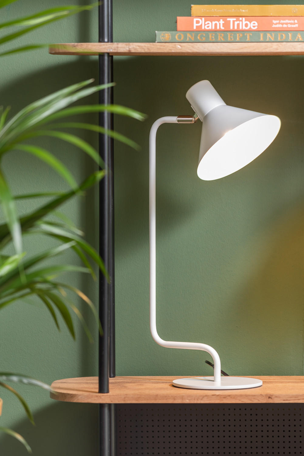 TISCHLAMPE Office Curved 21/18/50 cm - Weiß, Metall (21/18/50cm) - Leitmotiv