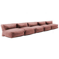 GARTENSOFA mit 5 Sitzplätzen, Terrakotta - Braun, Textil - Oviala