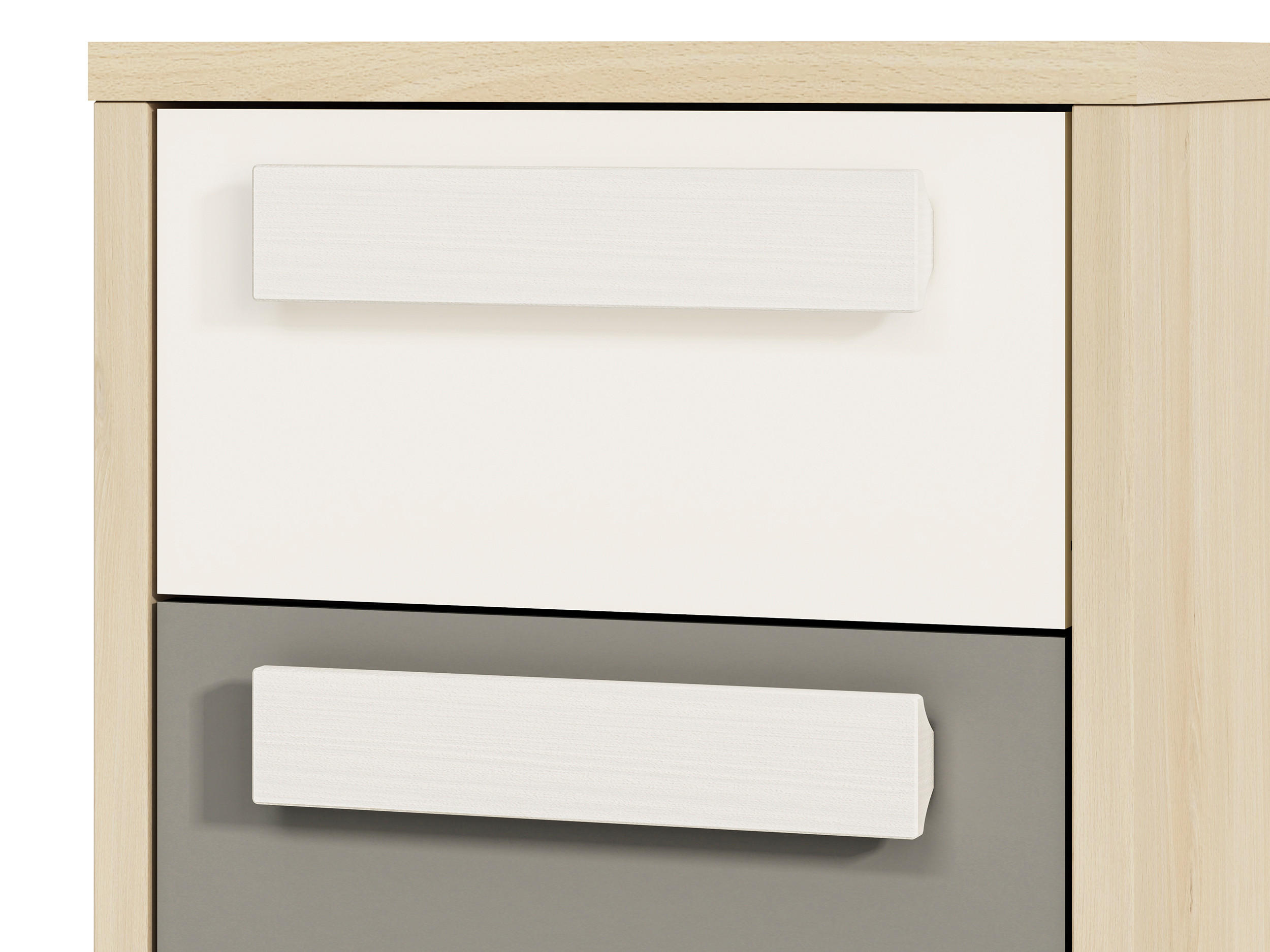 Thumbnail - Feldmann-Wohnen Nachtkonsole, Braun, Weiß, Holz, 2 Schubladen, Rechteckig, 40x48x40 cm, Schlafzimmer, Nachttische