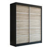 SCHWEBETÜRENSCHRANK 180 CM TREND Farbe: Schwarz , sonoma, sonoma - Schwarz/Braun, Holzwerkstoff (180/215/59.5cm) - A&J MöbelLand