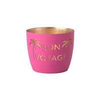 TEELICHTHALTER Madras Bon voyage M, Eisen, neon purple / Gold, H 8.5 cm - Lila, Metall (8.8cm) - Gift Company