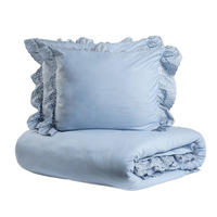 BETTWÄSCHE Morain blau mit Spitze 220/200 cm - Blau, Textil (220/200cm) - Homla